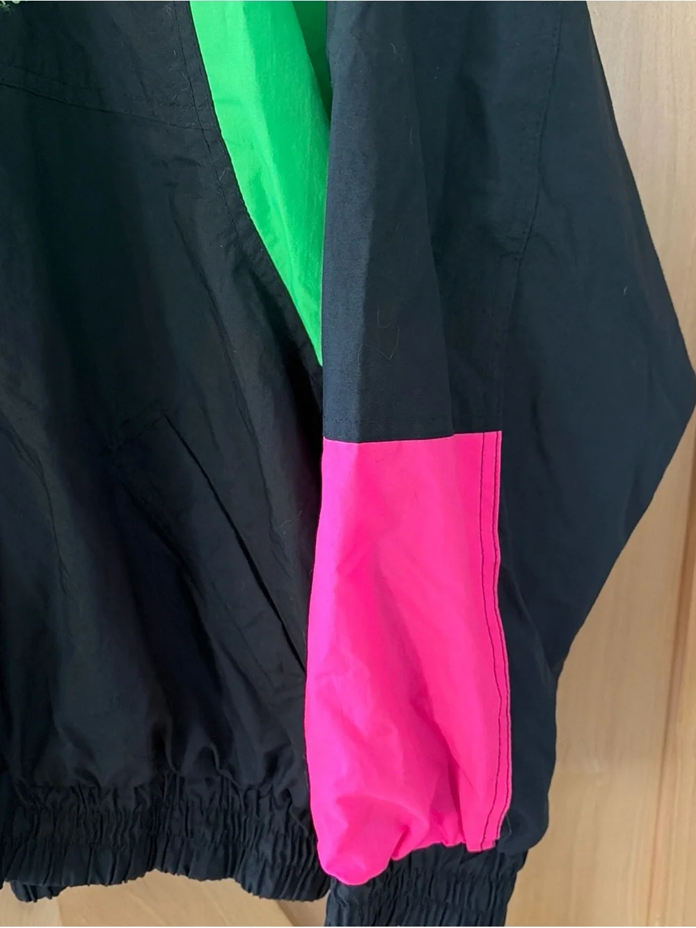 Vtg NHRA Black Neon Racing Jacket Main Gate PowerAde Drag Racing Sport Service